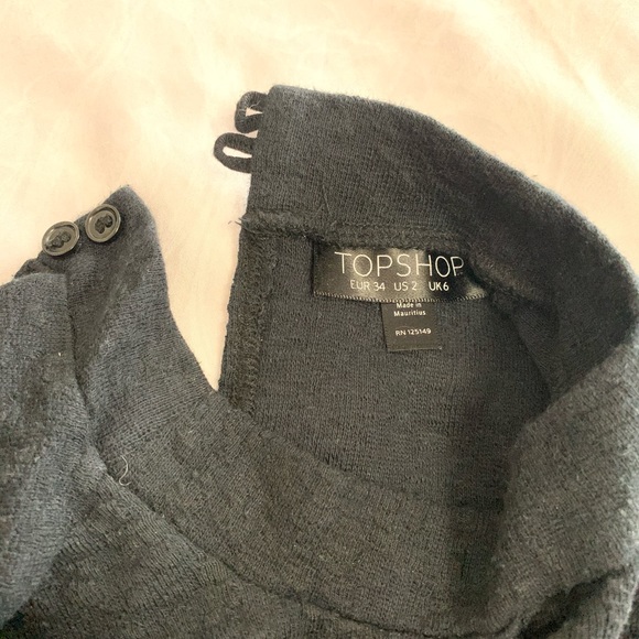Topshop Black Mini Knit Dress Size 2 - Picture 3 of 5
